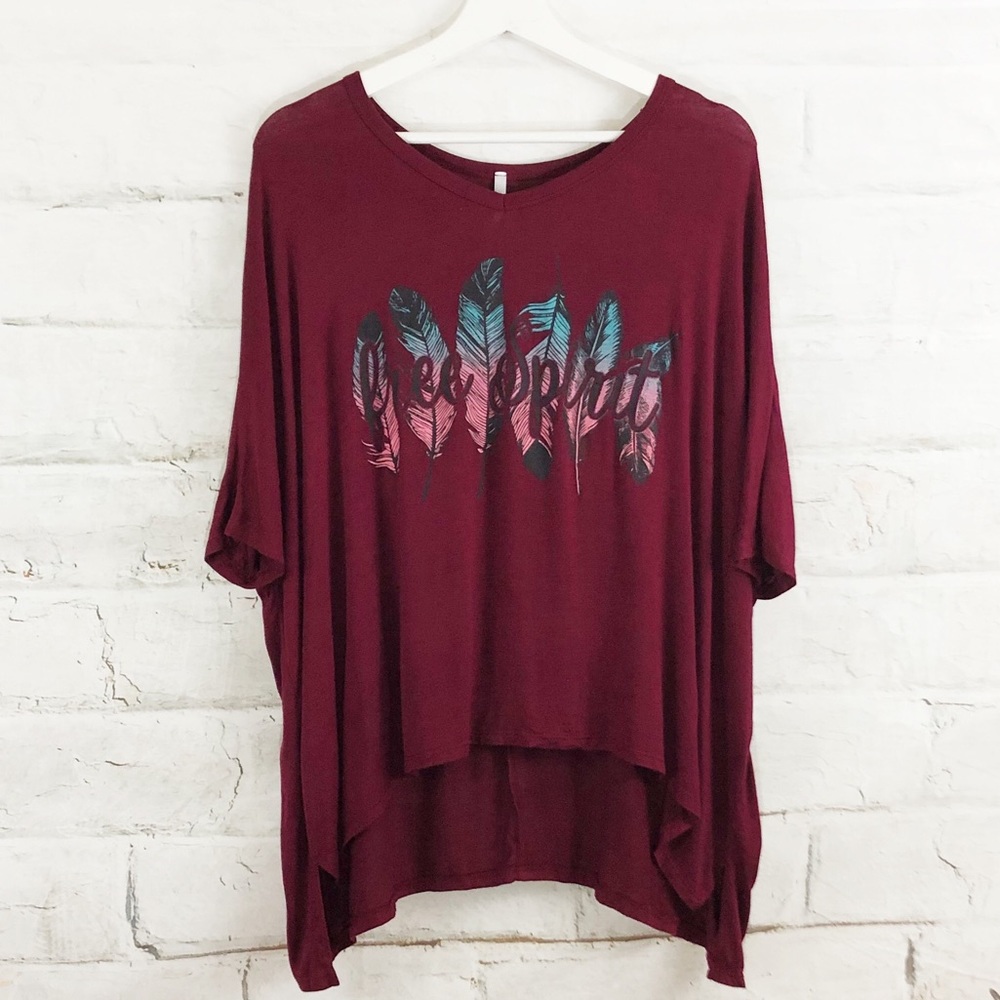 Feather Print Top - Picture 2 of 3